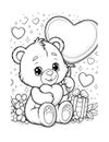 Valentine's Bear Coloring Sheet